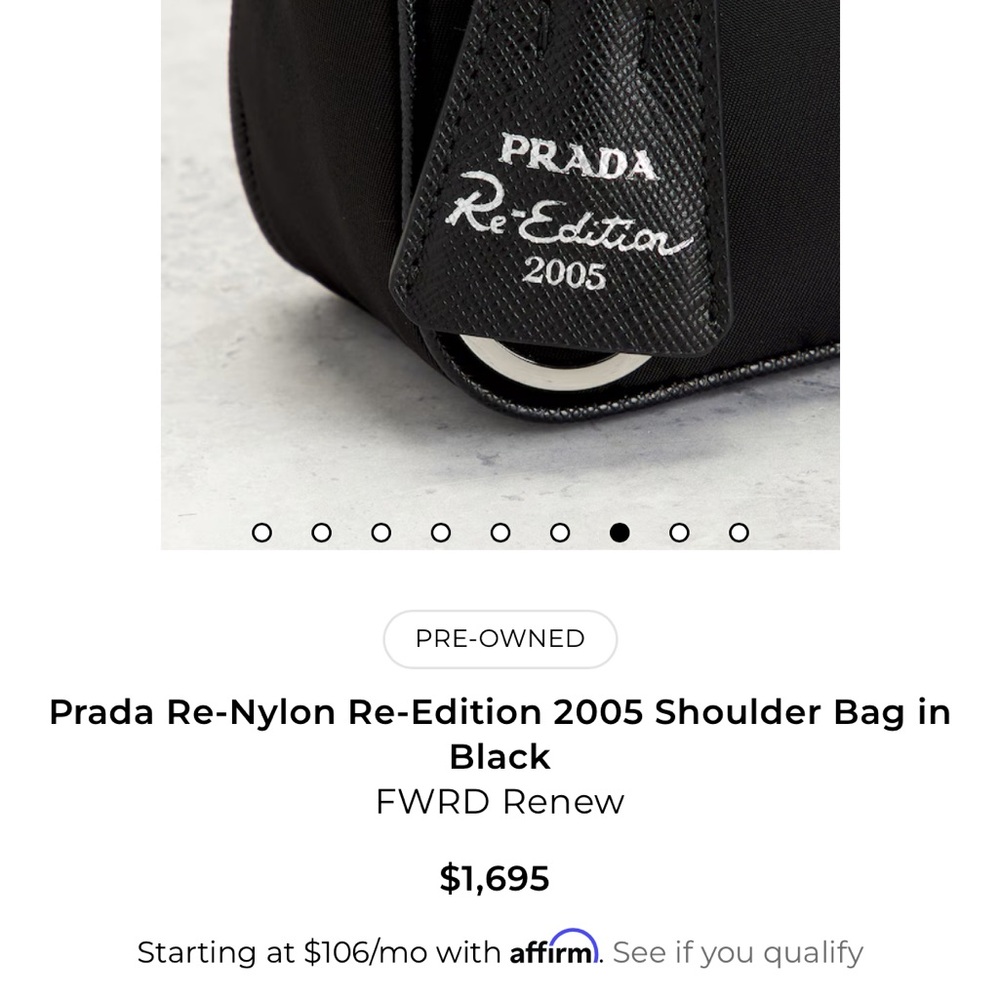Prada Black Re-Edition 2005 Bag